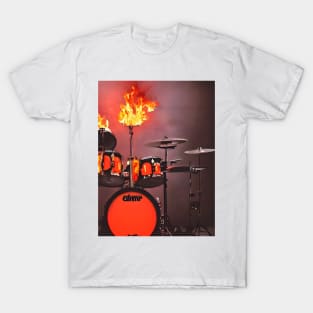 Drum Kit on Fire T-Shirt